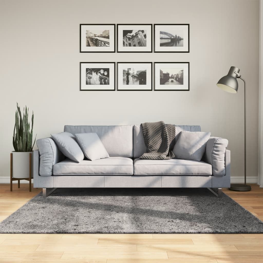 "im Sonderangebot"Teppich Wohnzimmer - Modern Stil - HUARTE Kurzflor Weich und Waschbar Anthrazit 160x160cm DE925515 - Designerteppiche