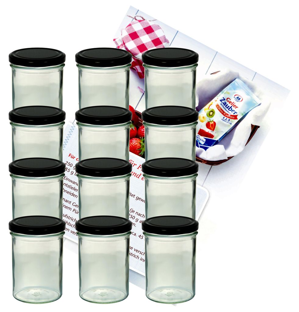 12er Set Sturzglas 435 ml Marmeladenglas Einmachglas Glas Produktbild 
