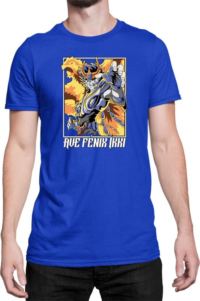 Herren T-Shirt Japan Anime Manga Saint Anime Seiya Ave Phenix Ikki, Man 2XL / Blau