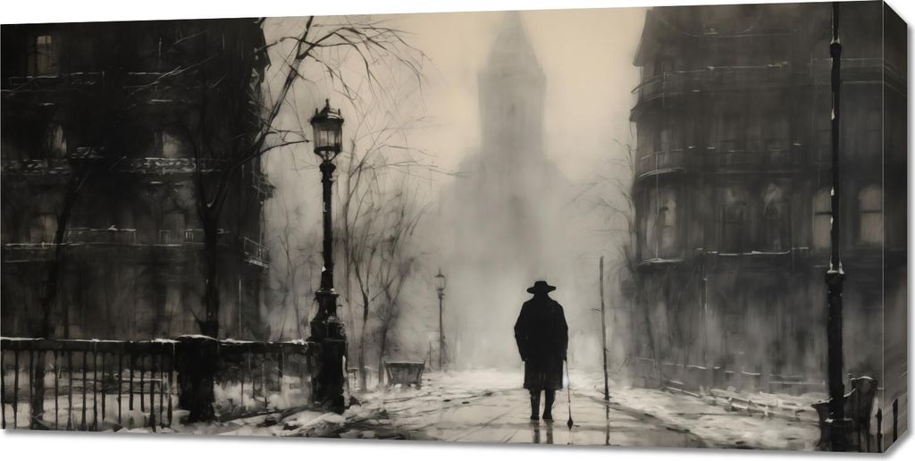 Bild 100x50cm Nebel über London