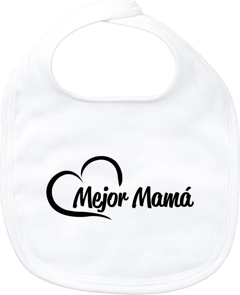 Huuraa Baby Lätzchen Mejor Mamá Corazón White Klettverschluss Baumwolle Latz Geschenkidee
