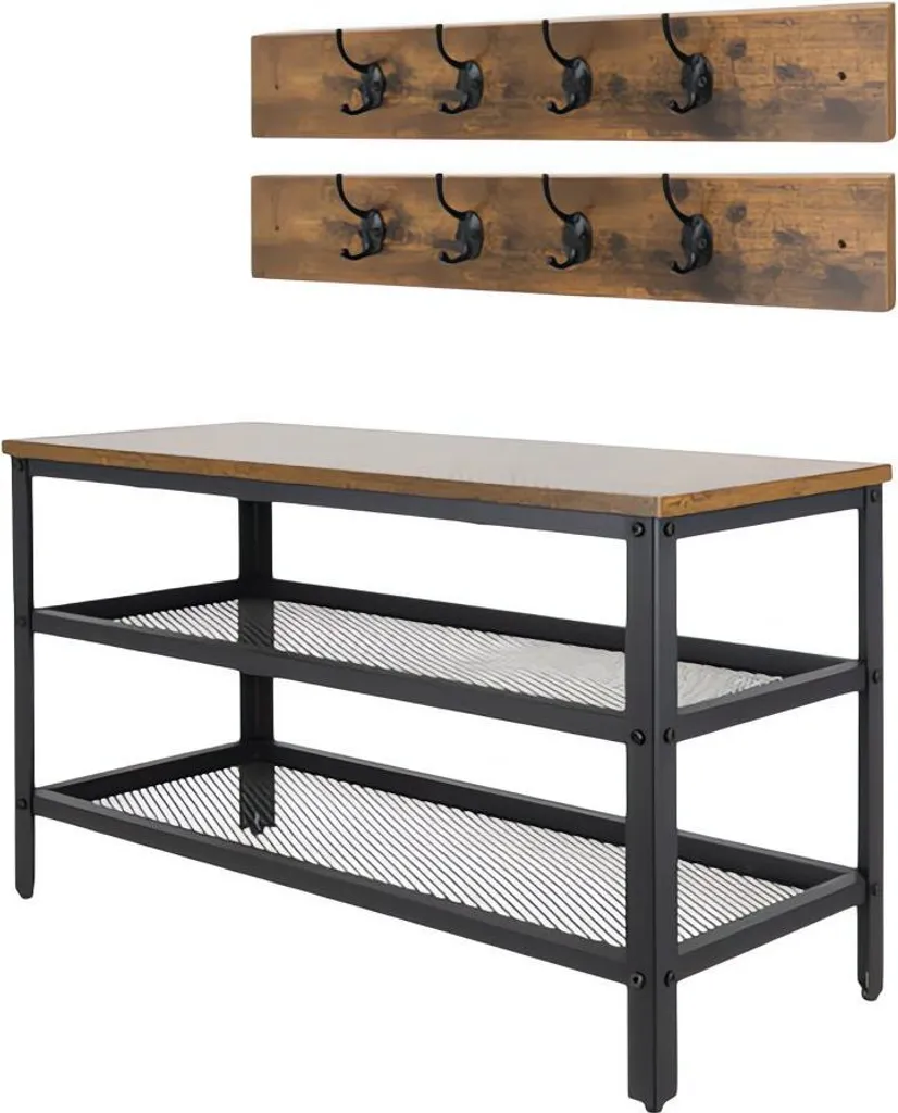 Ruhhy 27037 Support à Chaussures avec Banc et Cintre de 73 cm