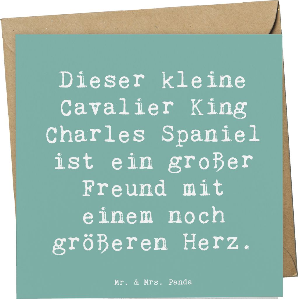 Mr. & Mrs. Panda Grußkarte Spruch Cavalier King Charles Spaniel - Meeresbrise - Geschenk, Hund, Klappkarte, doppelkarte, elegant, Begleiter, groß...