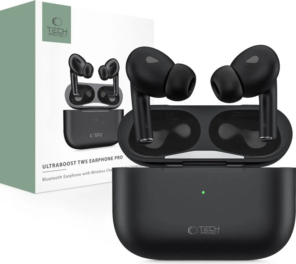 Écouteurs Tech-Protect Ultraboost TWS Earphone Pro Noir sans fil Bluetooth