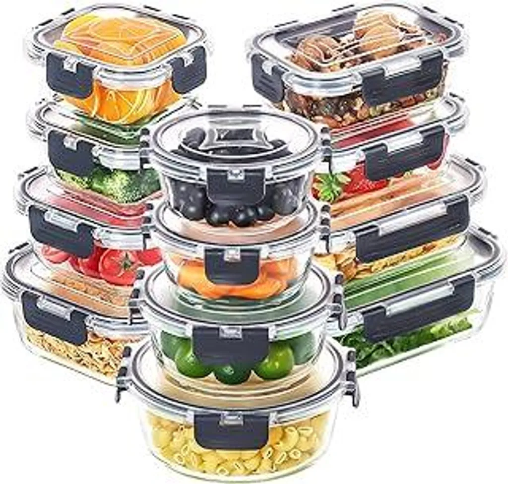 Skroam Set Vetro 24 pz: Perfetti per Meal Prep e Dieta Sana