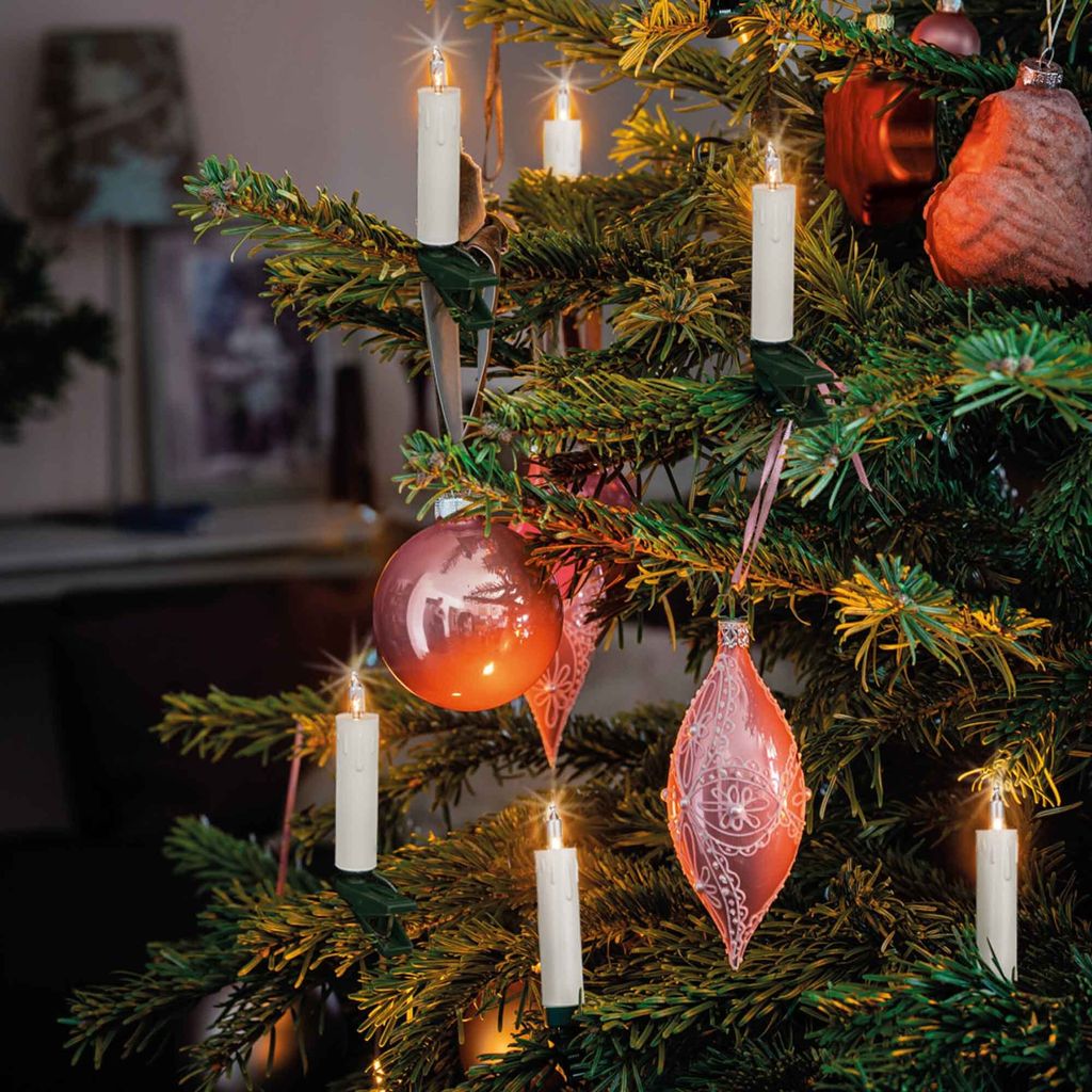 Lichterkette Mini Weihnachten Baum Deko 20 Kerzen weiß Produktbild 