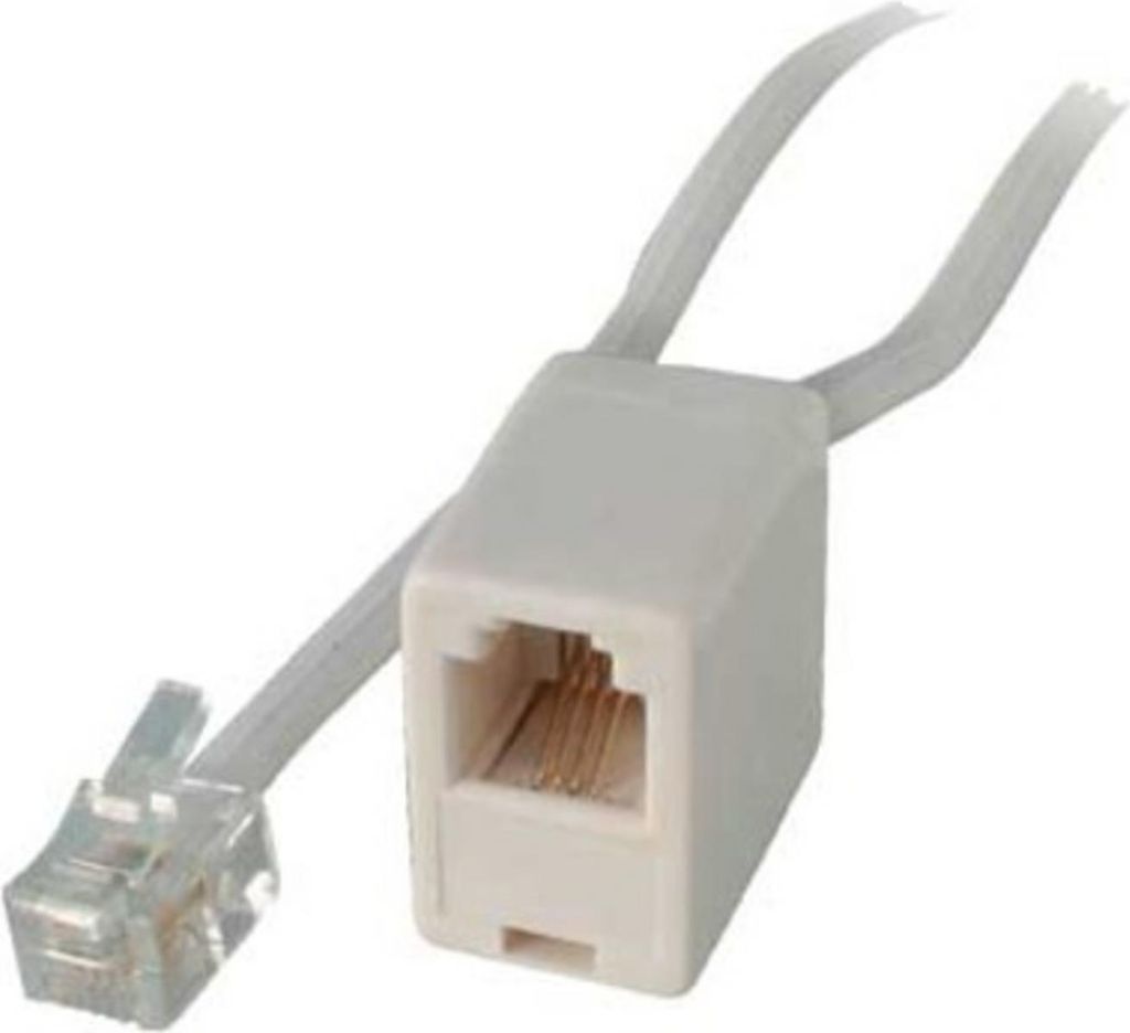 S/CONN maximum connectivity Modular RJ ISDN Telefon-Verlängerung-Western-Stecker 8/4 auf Western-Kupplung 8/4, weiß, 10,0m (70230-8/4W)