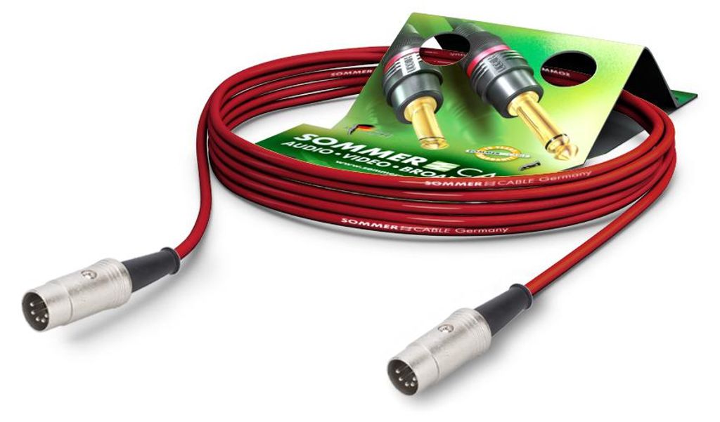 MIDI-Kabel SC-Goblin, 2 x 0,14 mm² | DIN5 / DIN5, REAN | 3,00m | rot