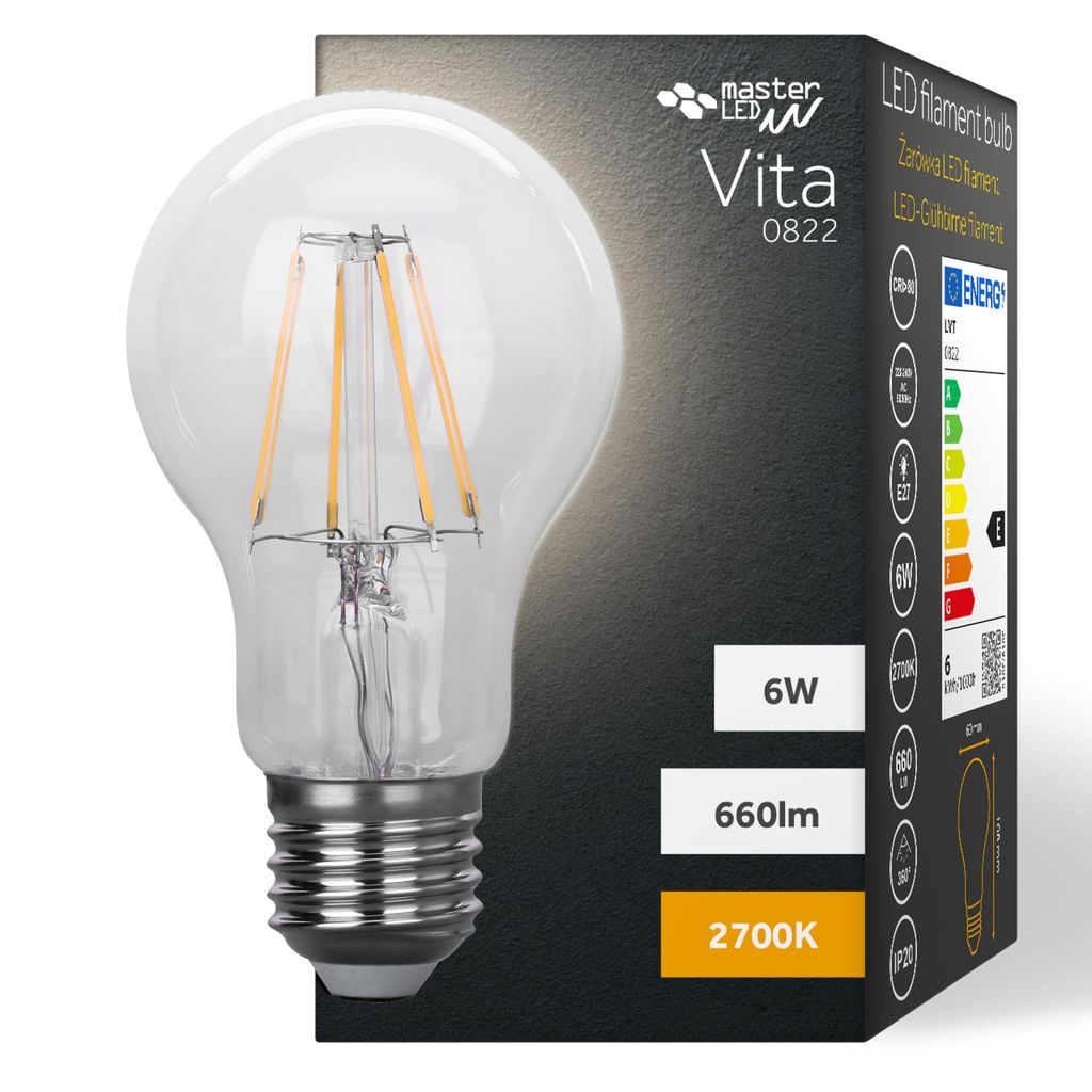 MasterLED - žárovka - patice E27 A60 - 2700 K teplá bílá - Obrázek produktu 