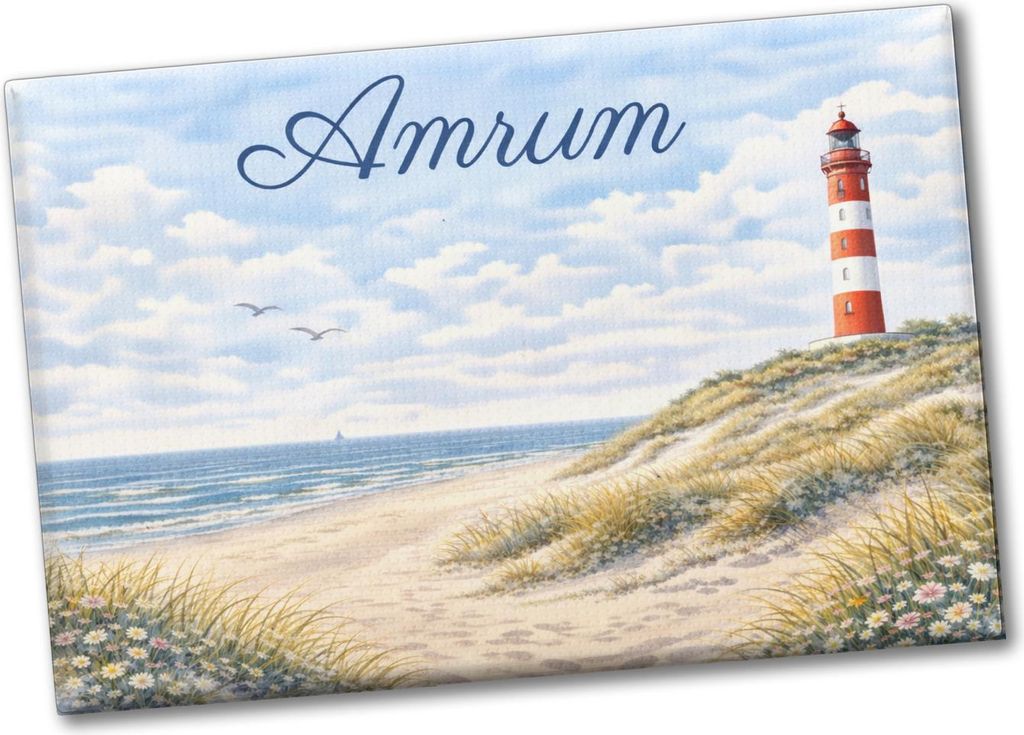 Leuchtturm Amrum Souvenir Souvenir Magnet Küstenmotiv Produktbild 