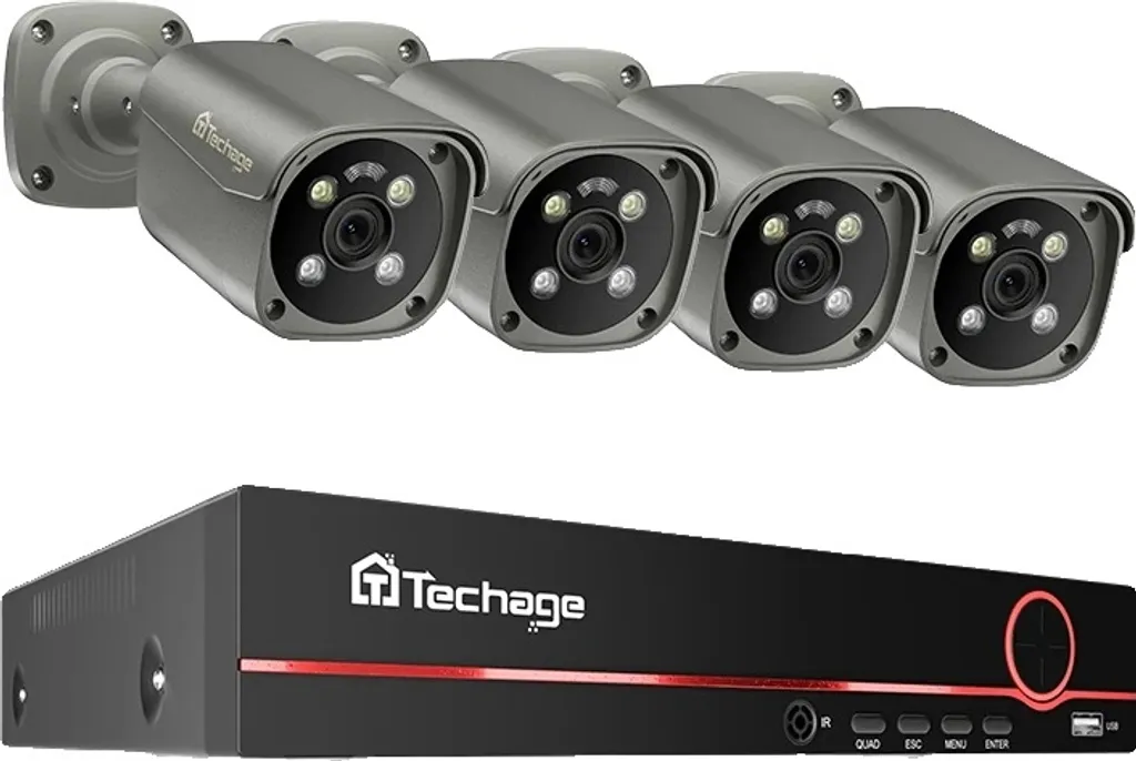 Kit Sécurité Maison 4K : 4 Caméras Extérieures et NVR 8CH pour Surveillance