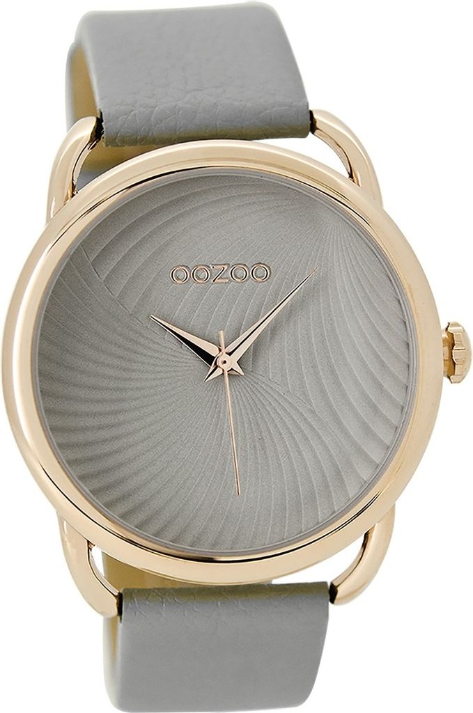 Oozoo Leder Damen Uhr Analog Quarzuhr Armband grau Timepieces D2UOC9160A