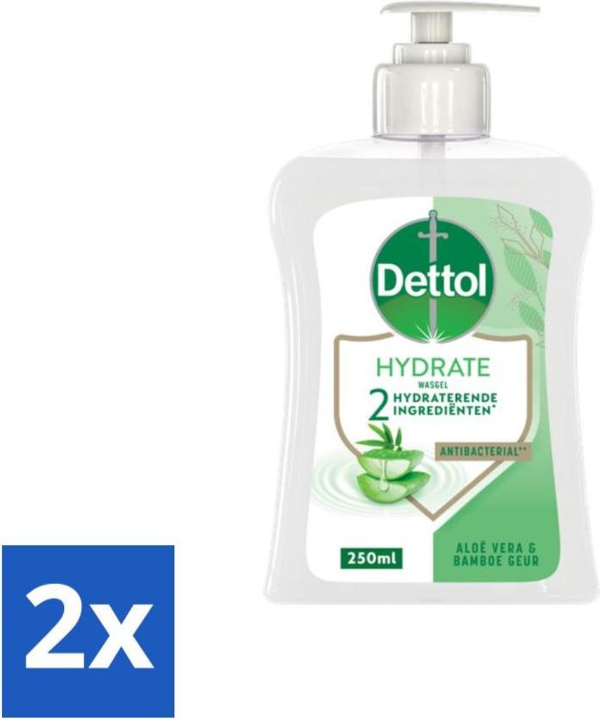 Dettol Handseife Hydrate Aloe Vera & Bambus 250 ml - Vorteilspack - 2 Stücke