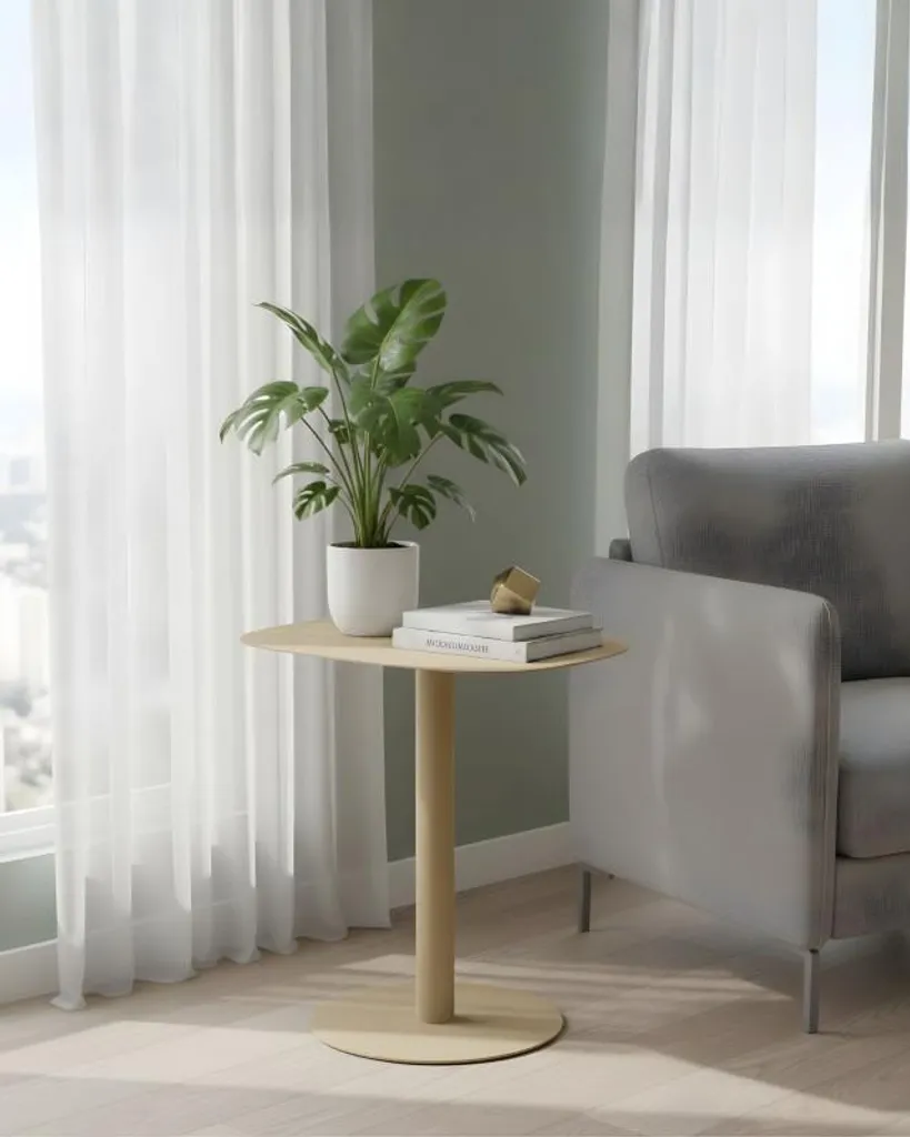 Table d'appoint SKANDY sable, petite table basse de salon design