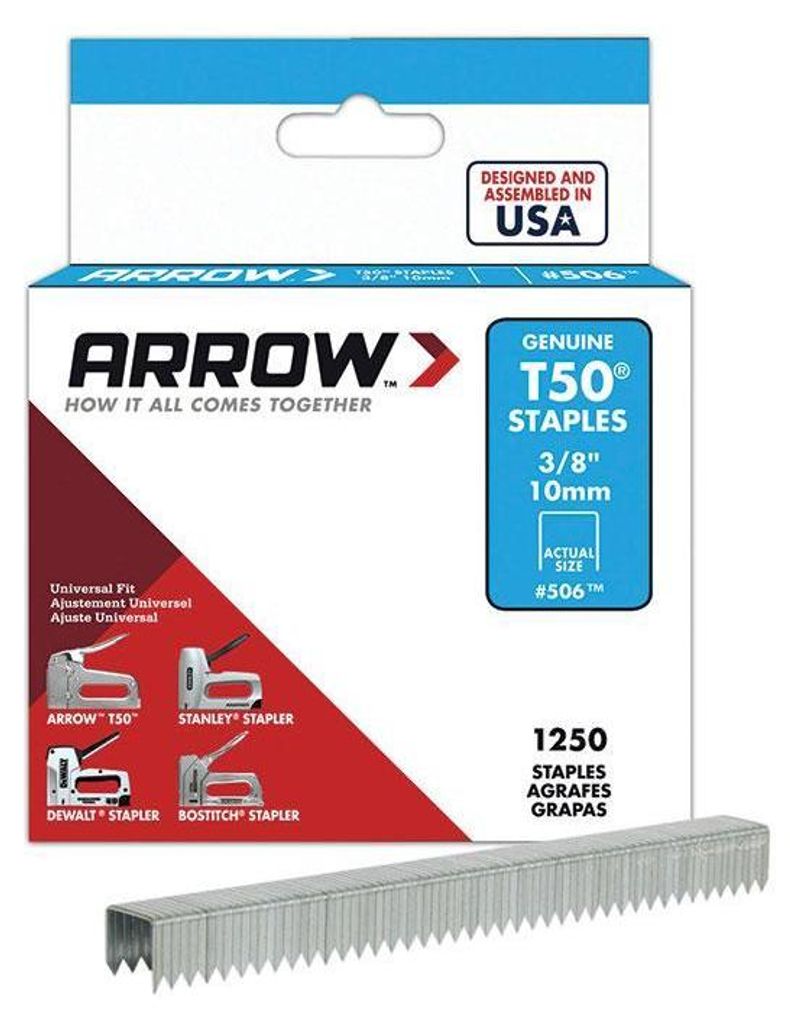 Arrow T50 Heftklammern 10mm 3/8'' 1250pk WI1611 (Une Image du produit 