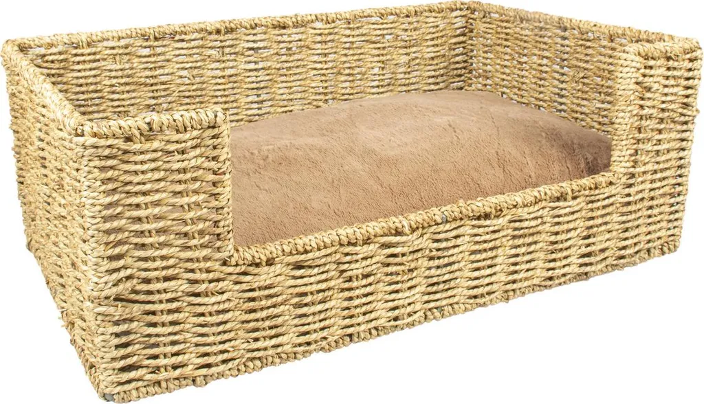 Couchage chien Duvo+ Laguna en jonc de mer : Accès facile et confort L