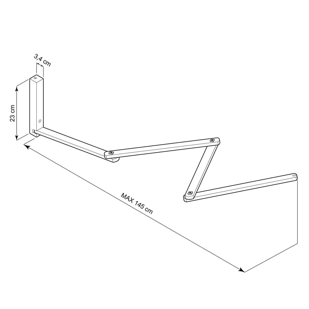 Support mural extensible PINOCCHIO XL en hêtre naturel pour lampe déportée - 4