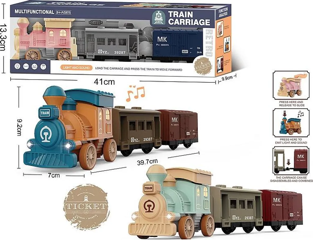Train à batterie robuste 40cm : fini l'ennui avec sons et lumières LED