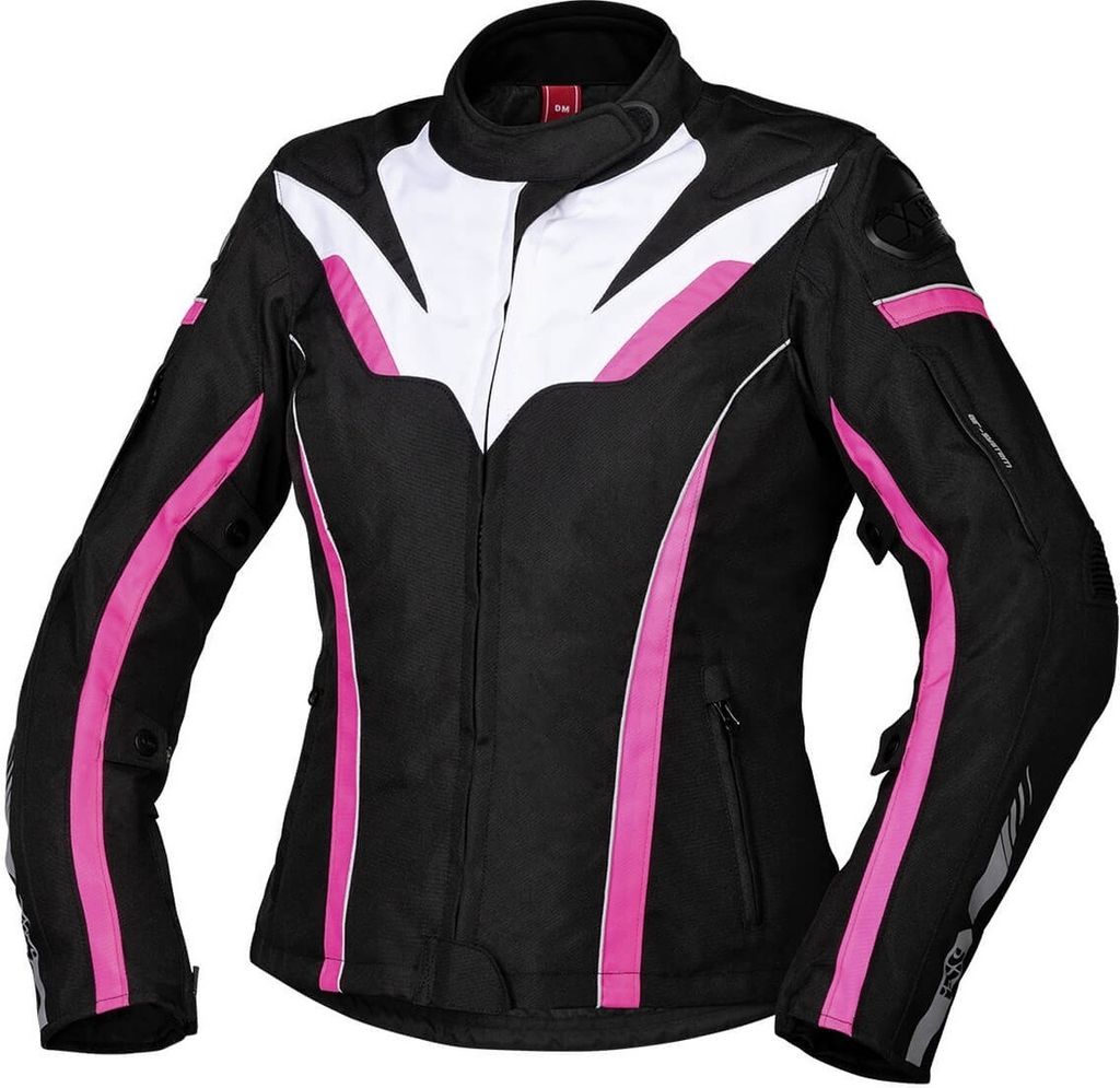 IXS Sport RS-1000-ST Damen Motorrad Textiljacke (Black/White/Pink,L)