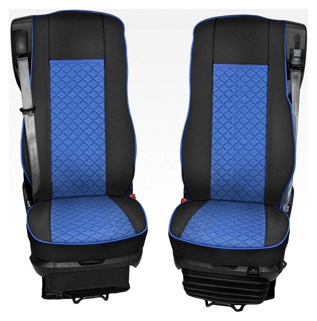 Sitzbezüge aus 1+1 für LKW-Sitze, passend für XF, CF, LF 106 Euro 6 in Schwarz und Blau