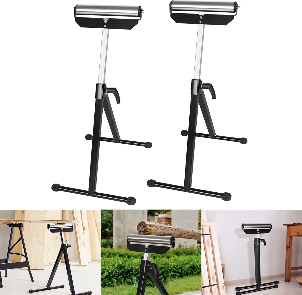 UISEBRT Lot de 2 Tréteaux à Roulettes Réglables en Hauteur 68-107cm