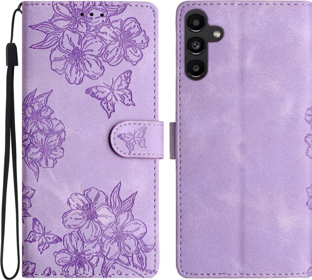 Samsung Galaxy A16 5G Hülle - Coverup Flowers & Butterflies Klapphülle - Violett