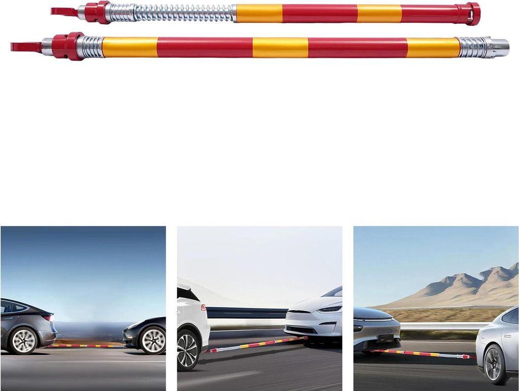 Abschleppstange - Schleppstange - Stahl - Zuglast 8 t (8000 kg) - Länge 187 cm - Für PKW, SUV, Leichte LKW - Rot