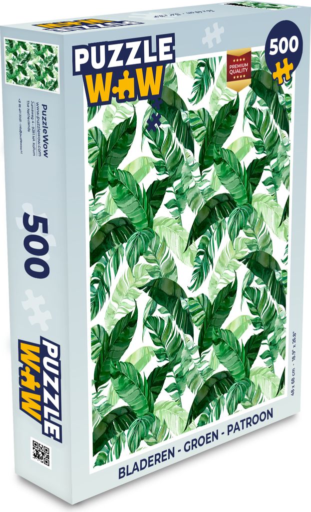 MuchoWow Puzzle 500 Teile Blätter - Grün - Muster - Denken - Spiel - Toy