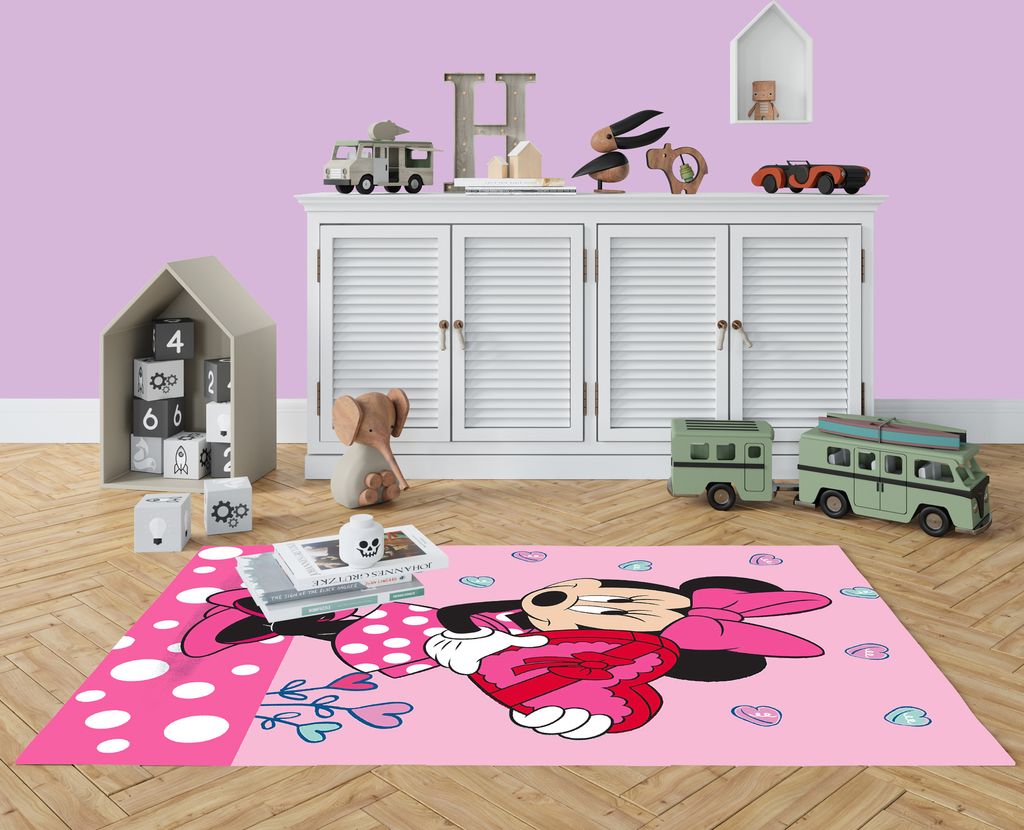 Kinderteppich Minnie Mouse Herz 100x133 cm Produktbild 6