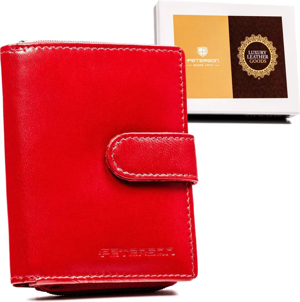 Portafoglio Peterson Riverside Donna in Vera Pelle Rossa con RFID - 3
