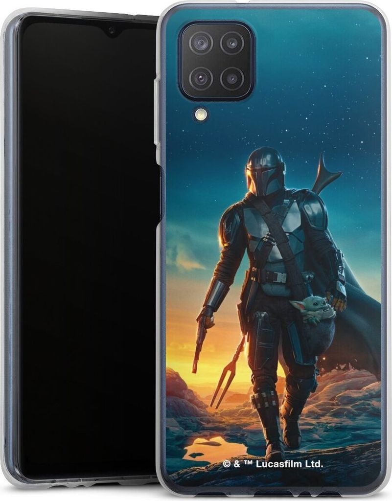 DeinDesign Handyhülle für Samsung Galaxy M12 Silikon Hülle Case Smartphone Schutzhülle Sonnenuntergang Star Wars The Mandalorian