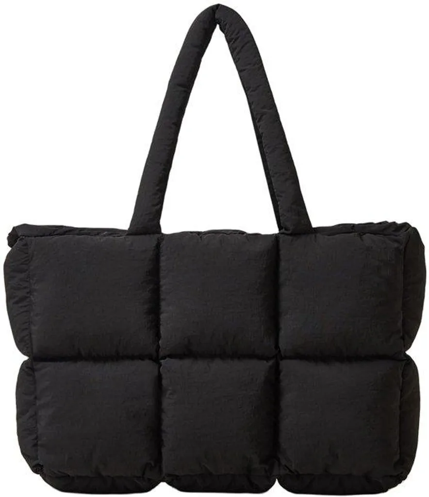 Grand sac d'épaule noir pour l'hiver souple avec 6 cases de rangement