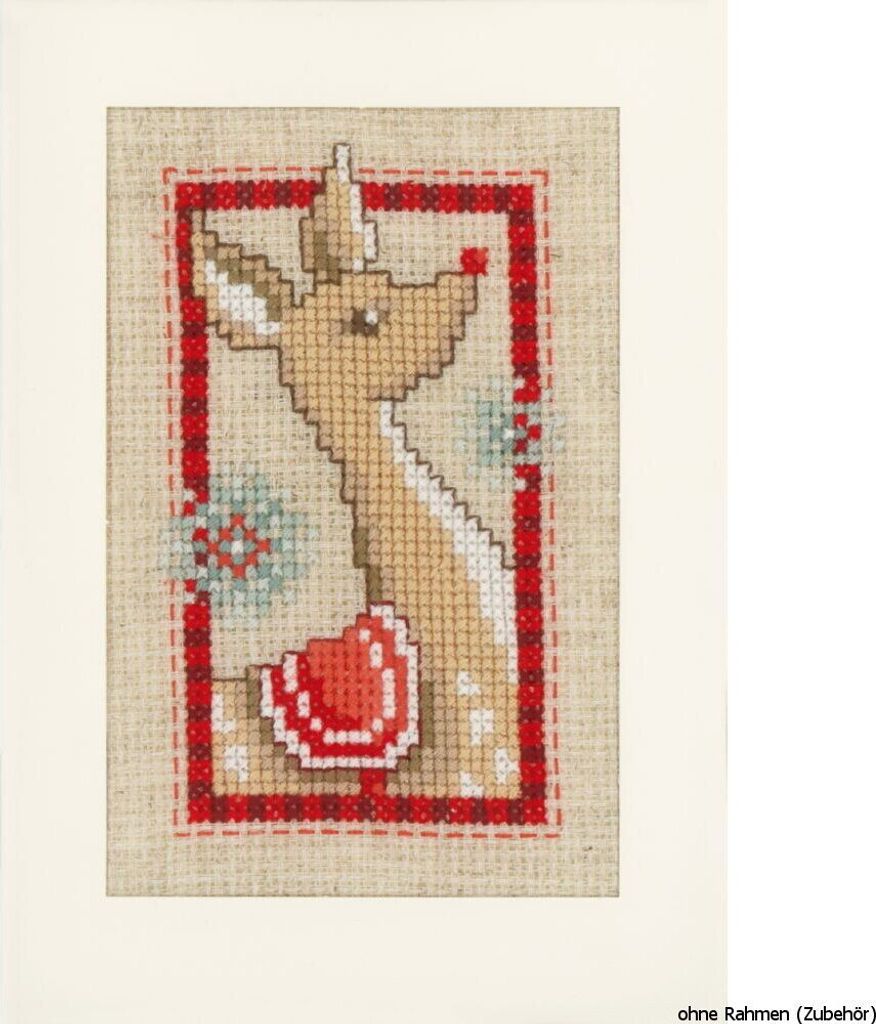 Vervaco Grußkarten "Weihnachtssymbole", 3er Set, Zählmuster