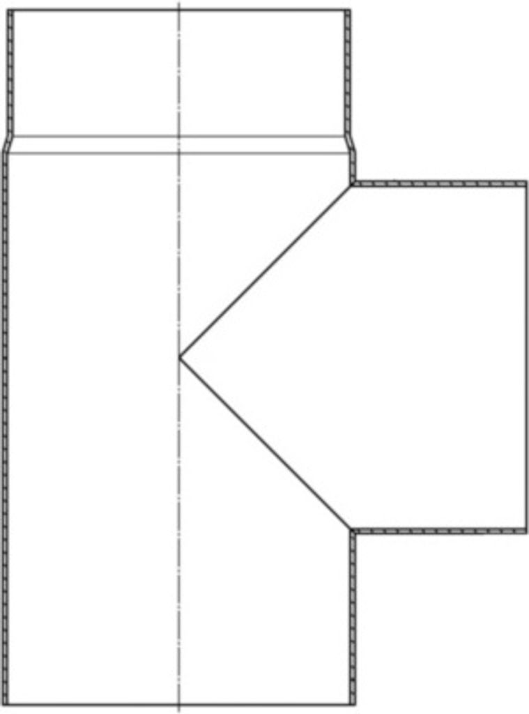 T-Stück unlackierter Stahl blank verschiedene Größen | 200 mm