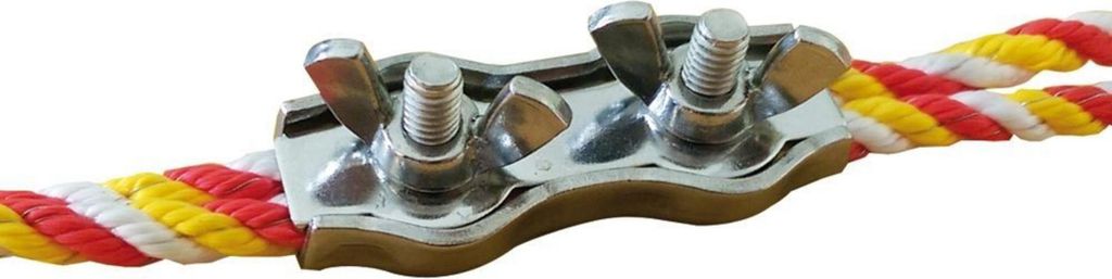 Seilverbinder Duplexklemme mit Flügelmutter für Seil Ø 5 - 6 mm, Edelstahl, Stück