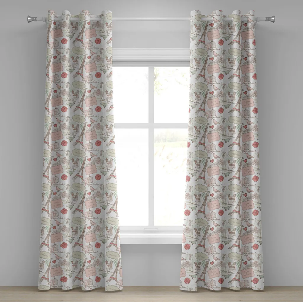 Set 2 Tende ABAKUHAUS 280x175 | Poliestere Satinato Stampa Parigi