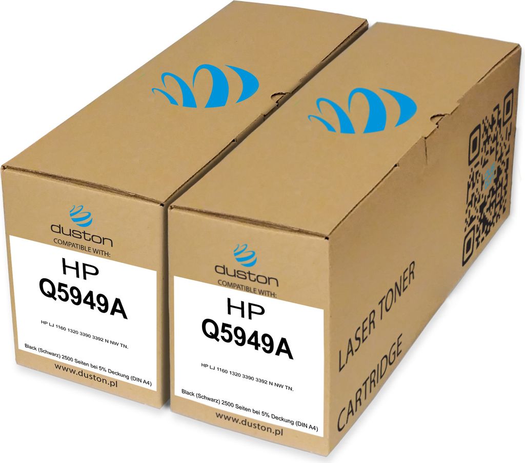 2x Q5949A, 49A Toner Druckertoner Patrone Schwarz kompatibel mit HP LaserJet 1160 1320 1320 N 1320 NW 1320 TN 3390 3392