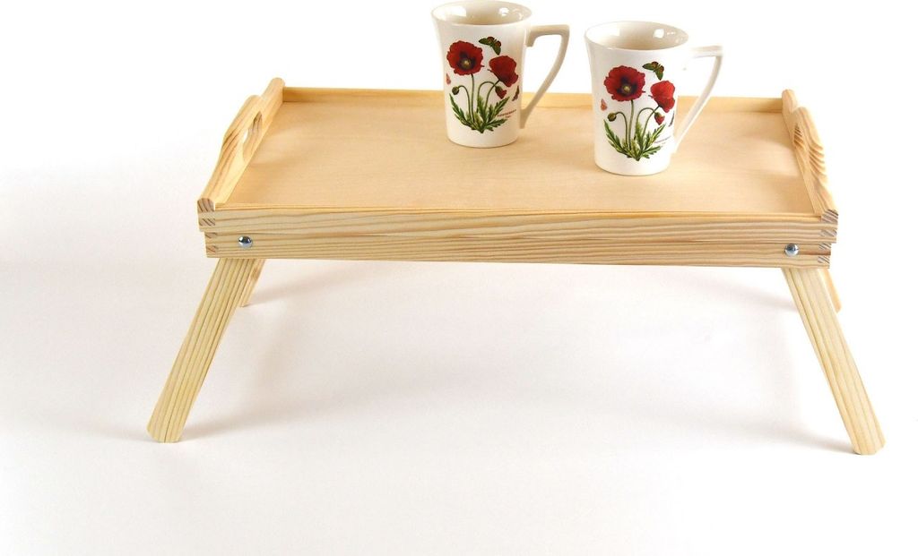 MyBer Holztablett Tablett PC Tablett Holz Bed Tablett Serviertablett Frühstücktablett Betttablett Badtablett PM-TC710