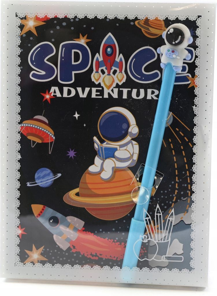 Notizbuch mit Stift Astronaut Weltraum Set Kinder A6 Liniert Schule Geschenk Motiv