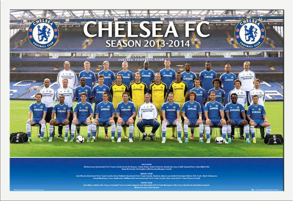 Occasione Poster Chelsea FC 13/14 + Cornice Bianca Shinsuke® Maxi