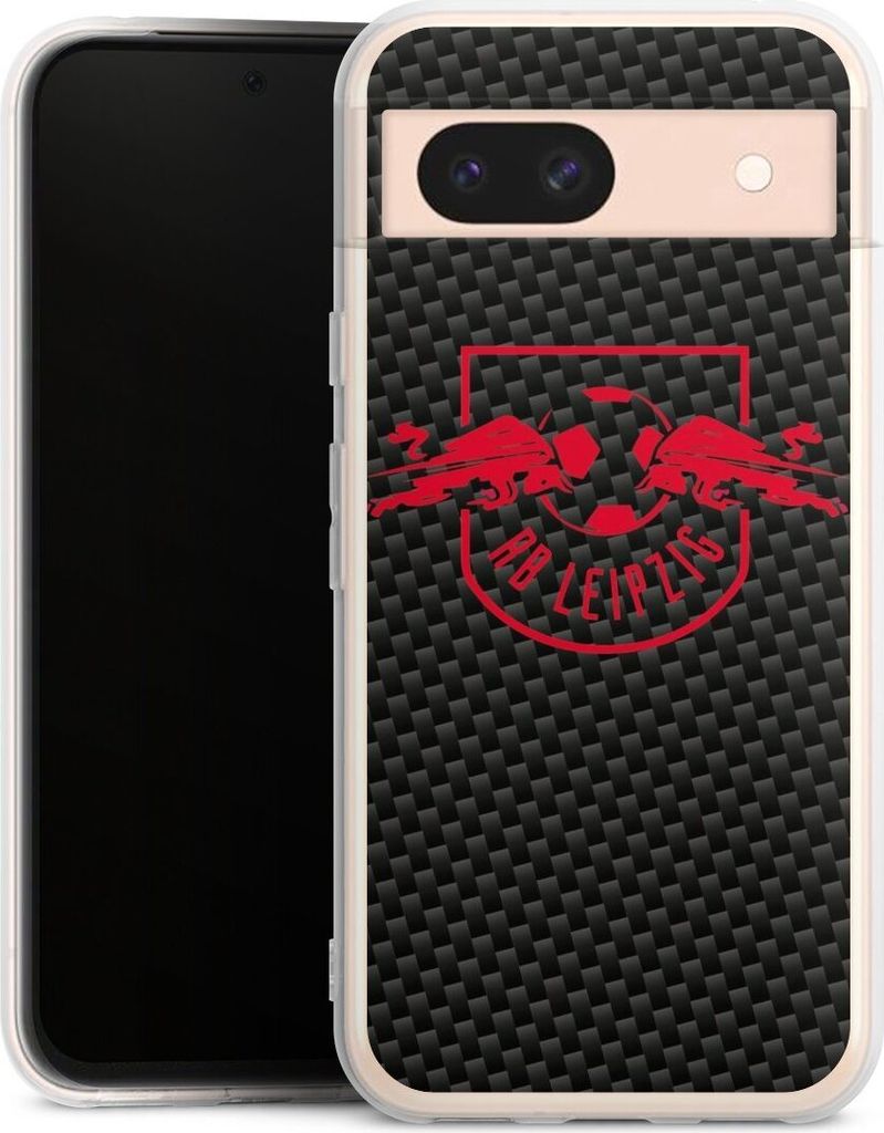 DeinDesign Handyhülle für Google Pixel 8a Silikon Hülle Case Smartphone Schutzhülle Carbon Offizielles Lizenzprodukt RB Leipzig