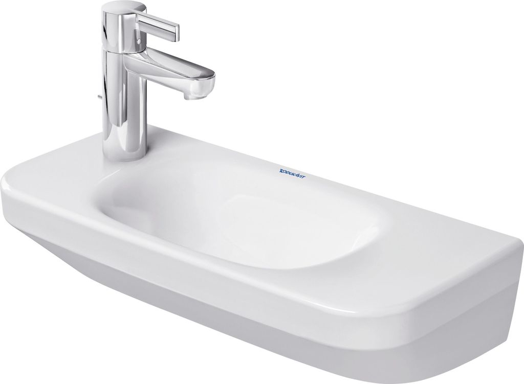 Duravit Handwaschbecken DURASTYLE ohne Überlauf, mit Hahnlochbank, 500 x 220 mm, 1 Hahnloch links weiß