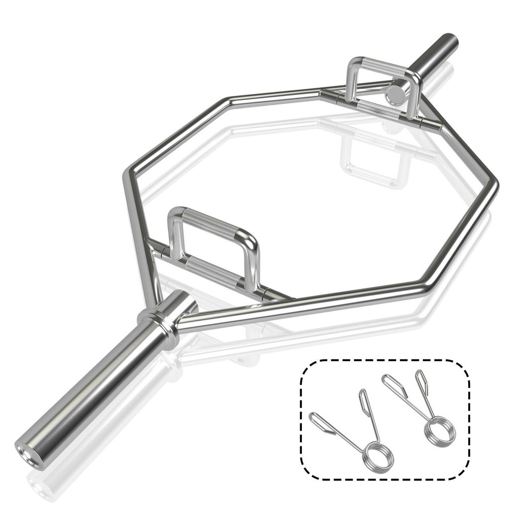 COSTWAY Trap Bar, 142 cm halterstang met 2 veersluitingen Productafbeelding 