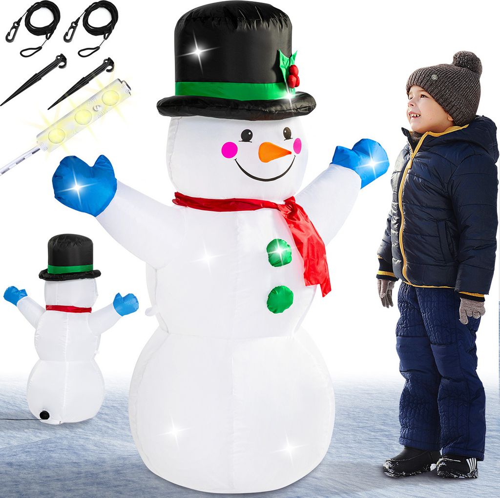 MONZANA® Aufblasbarer Schneemann XL 120cm LED Beleuchtet Produktbild 