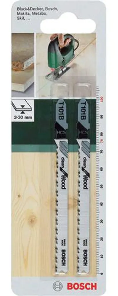 Set 2 Lame Bosch T101B per Rifiniture di Pregio su Legno e Plastica