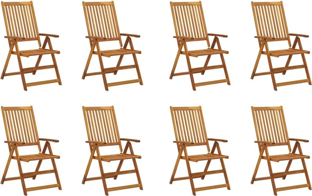 "SALE 2026"Klappbare Gartenstühle - Gartenmöbel - Balkonstuhl mit Kissen 8er-set - multifunktional& Moderne - Massivholz Akazie - Stühle für Ga...