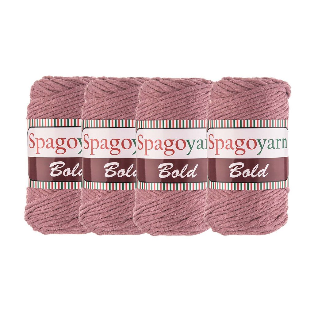 4x250g Strickgarn Bold Strickwolle Häkelgarn Makramegarn Uni große Farbwahl, Farbe:altrosa