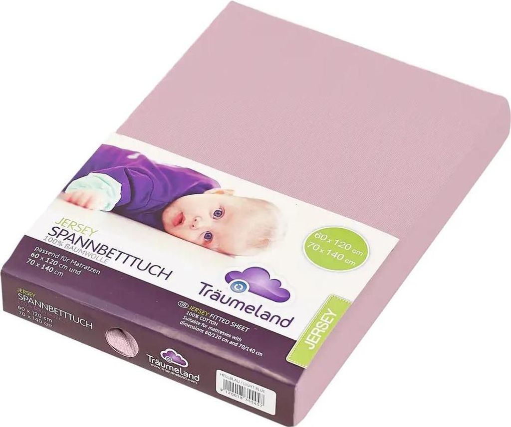 Träumeland Spannbetttuch Jersey malverose 60 x 120 cm + 70 x 140 cm