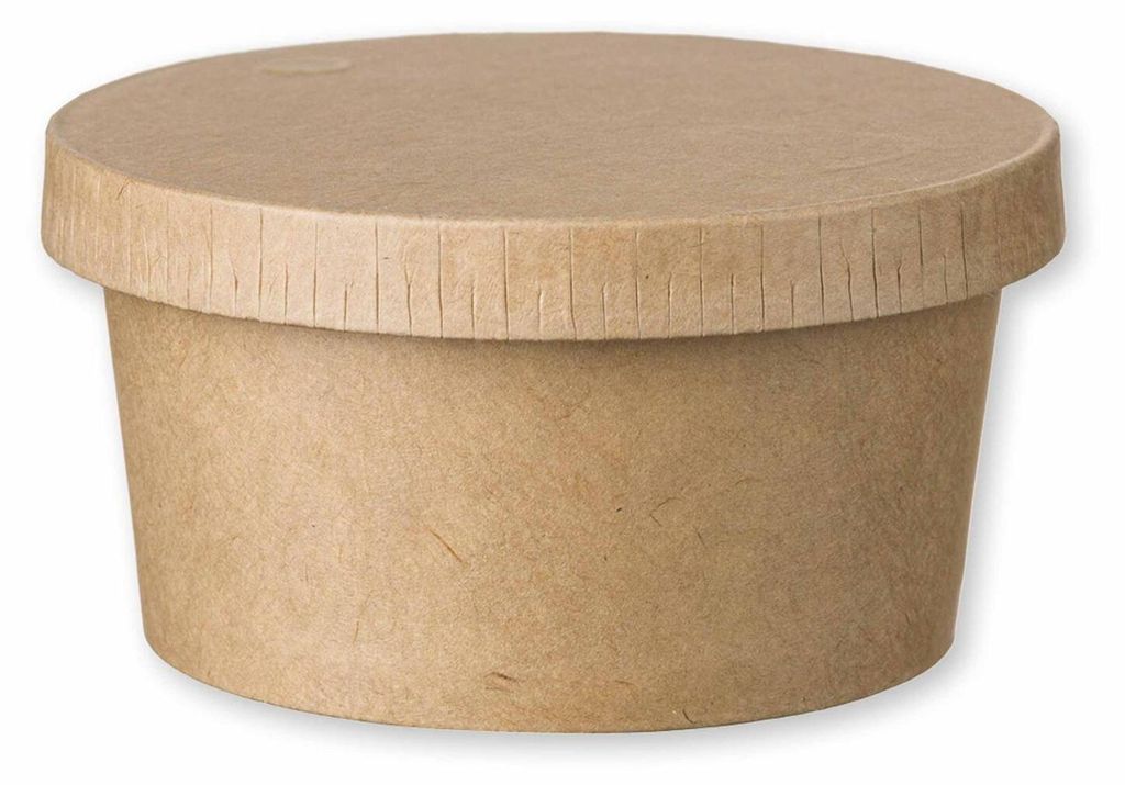 50x Eisbecher Feinkostbecher aus Kraftpapier  rund 140ml Produktbild 
