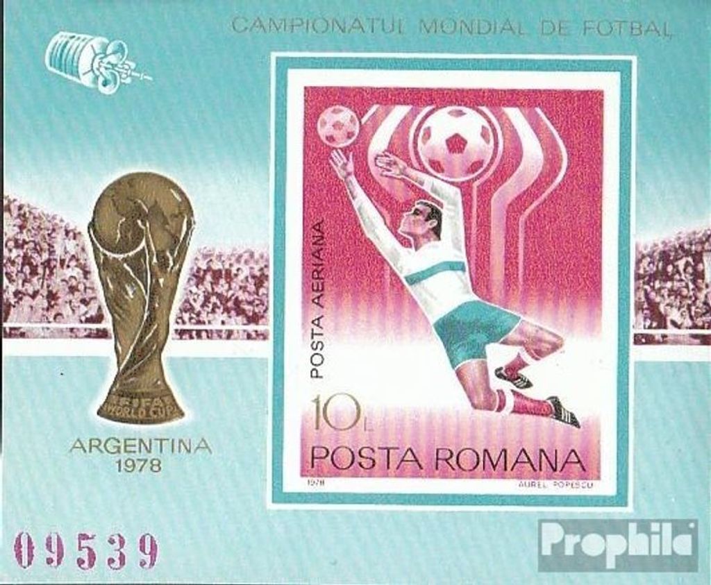 Briefmarken Rumänien 1978 Mi Block150 (kompl.Ausg.) postfrisch Argentinien
